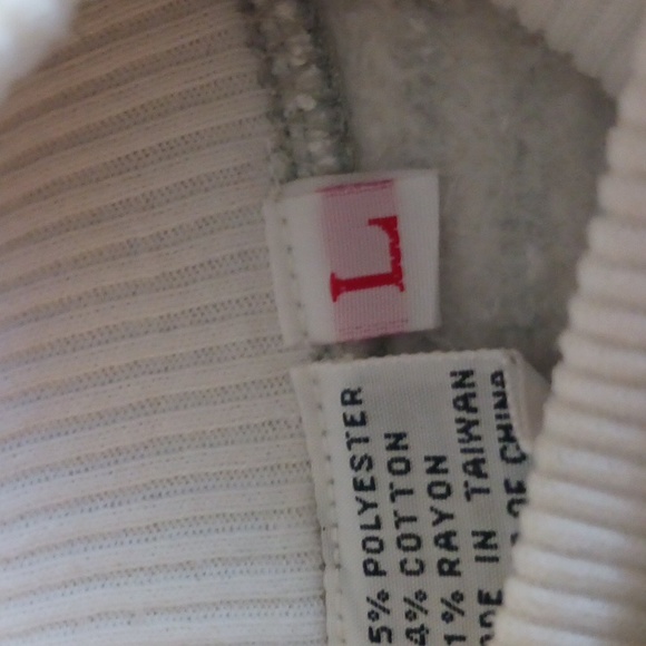 Vintage women's sweatshirt..brand- ROW G..sz Large..white/gray stripe - Picture 9 of 14